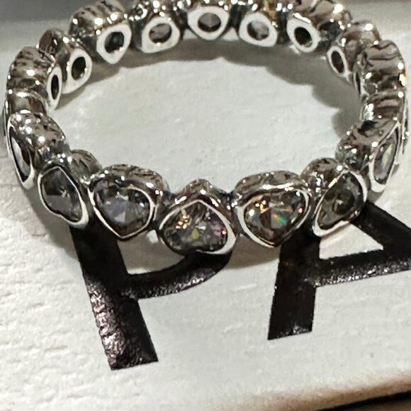 Authentic Pandora , SZ 7, Silver Heart Forever More Stacking Band Ring - Picture 5 of 11